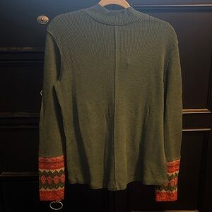 Maurices Forest Green Turtleneck with Colorful Cuffs 🛍️